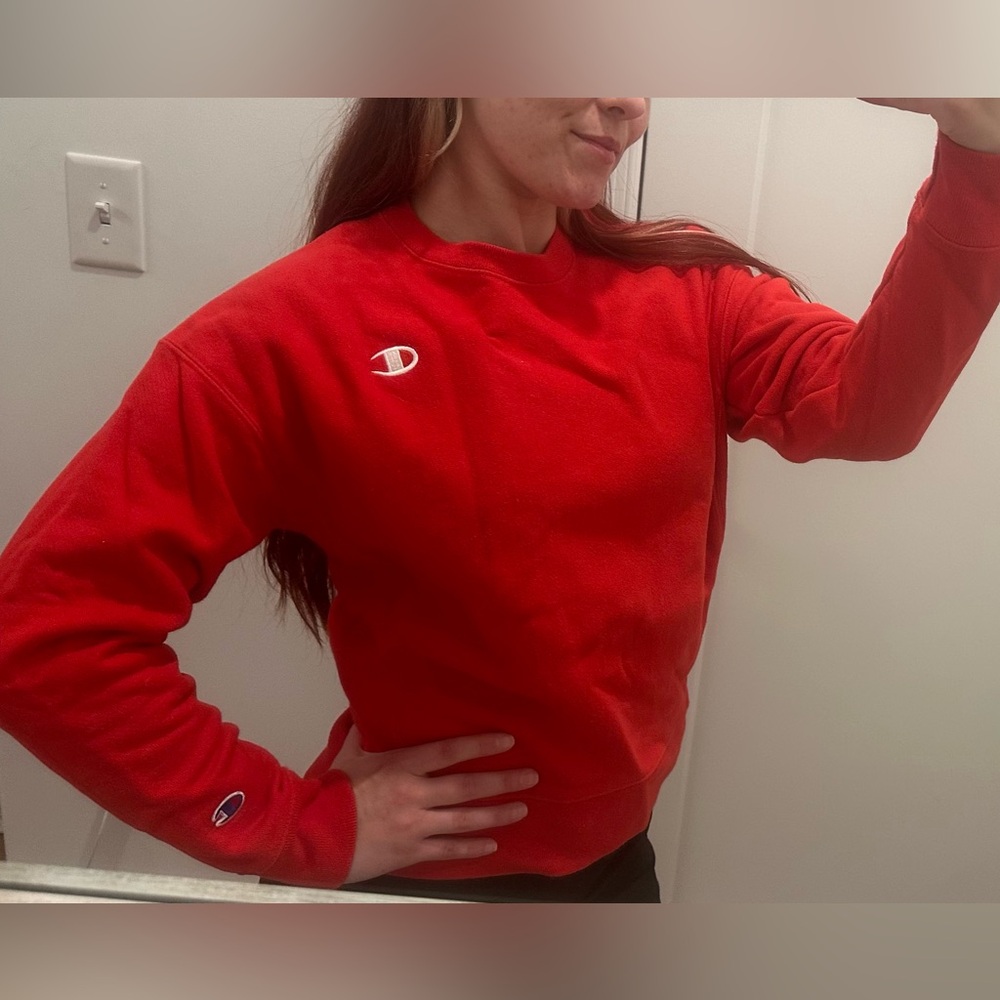 Champion Women's Vibrant Red Crew Neck Sweater